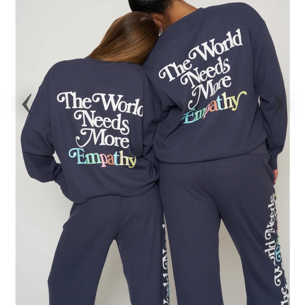 Navy 'The World Needs More Empathy' Pullover Sweatshirt - Picture 3 of 4